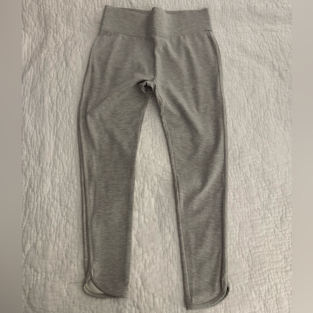 Lou & Grey Wanderweave High Waisted Ankle Pants in Seagull Grey/Beige Mix Sz M